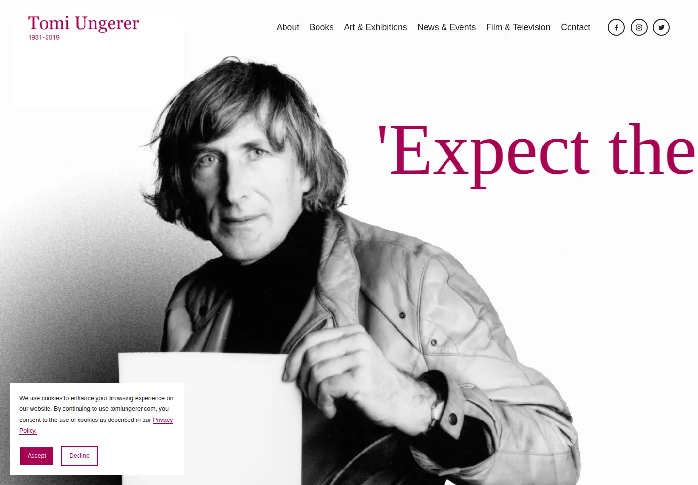 Screenshot of tomiungerer.com