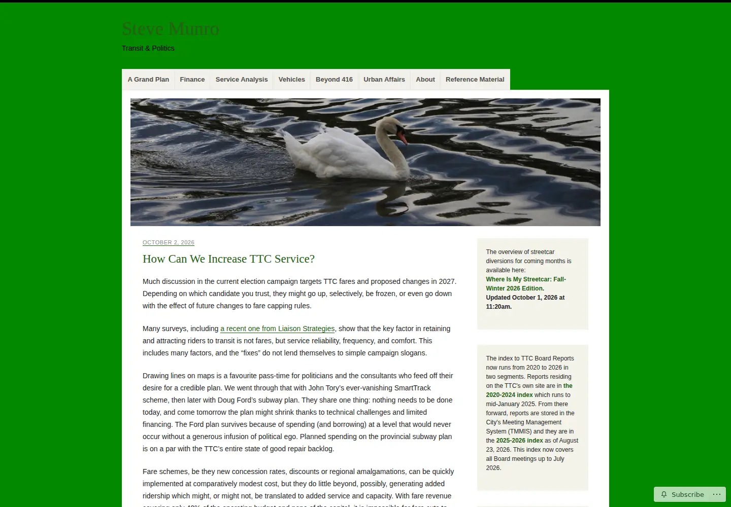Screenshot of stevemunro.ca