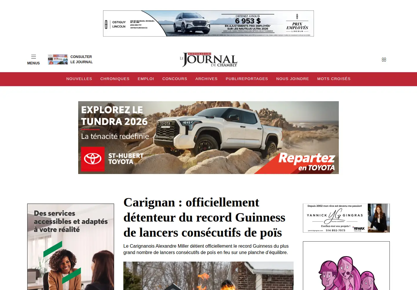 Screenshot of journaldechambly.com