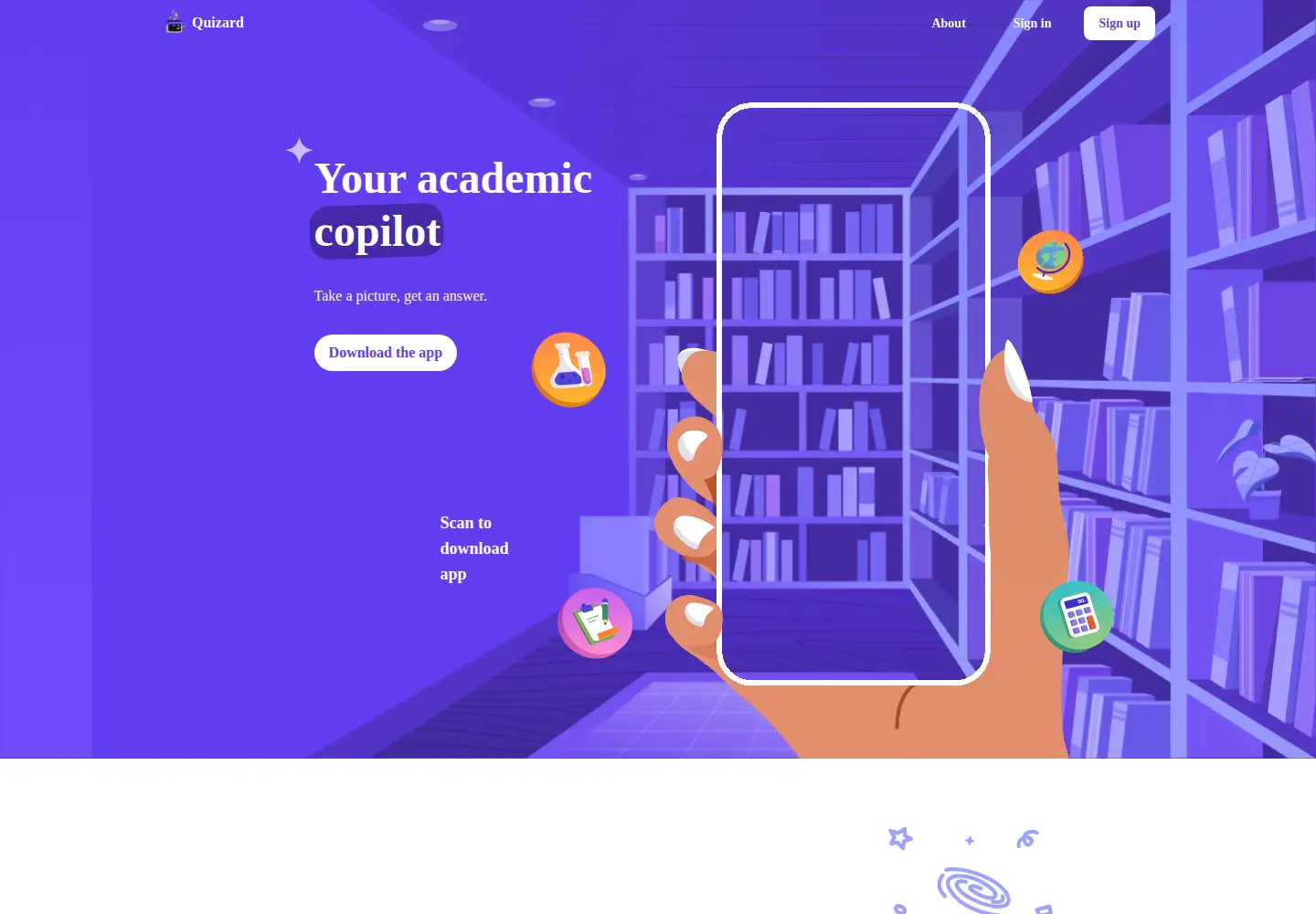 Screenshot of quizard.ai