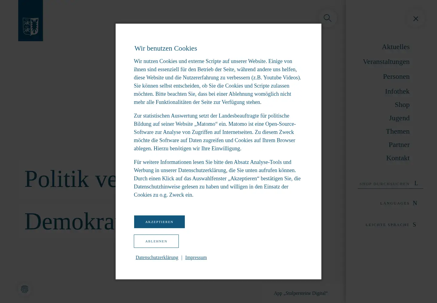 Screenshot of politische-bildung.sh