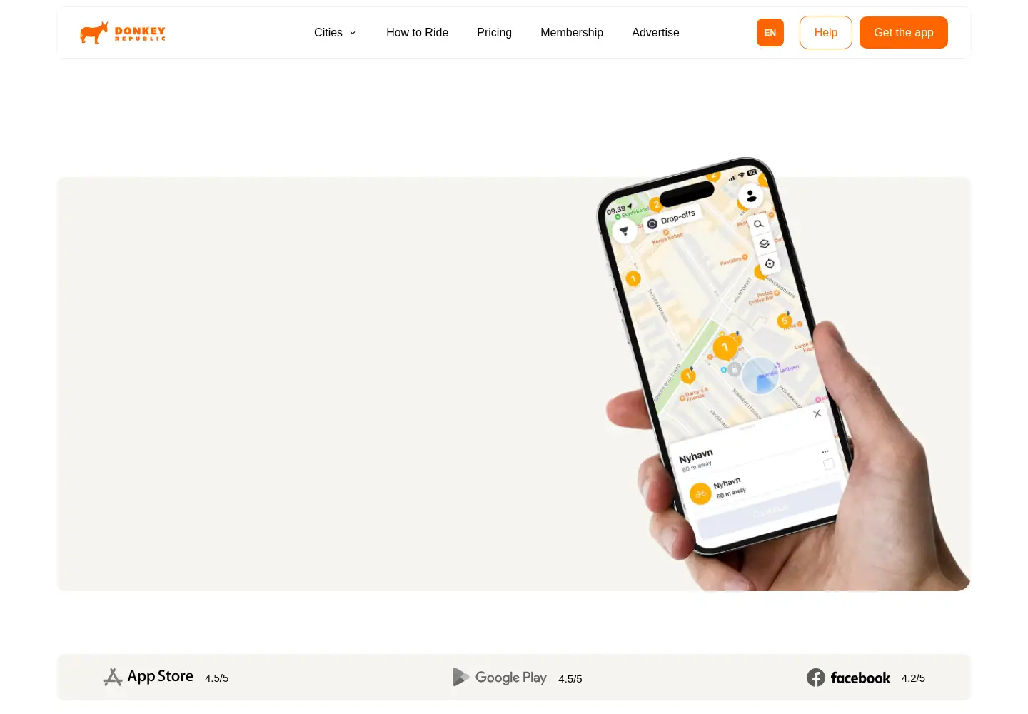 Screenshot of donkey.bike