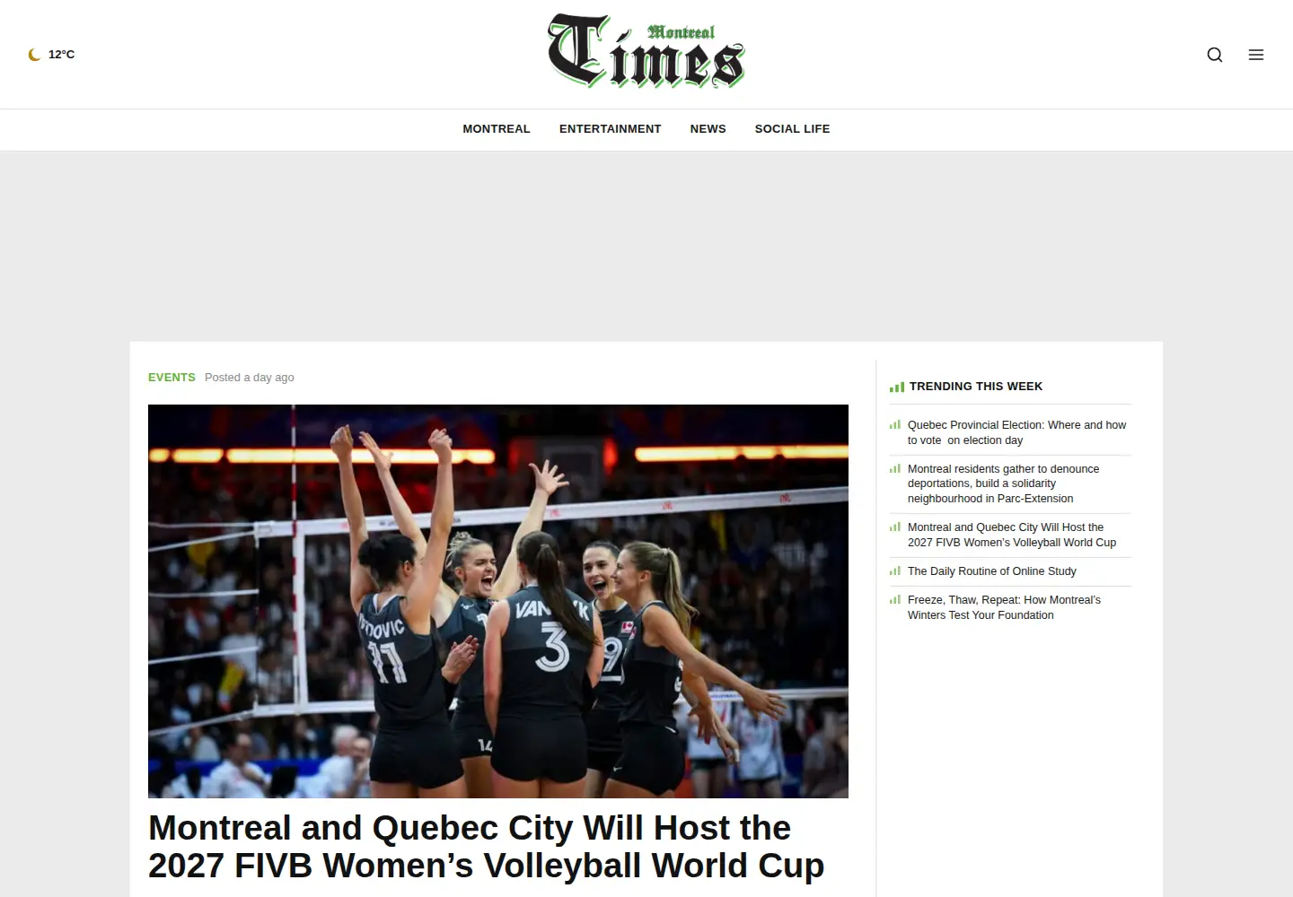 Screenshot of mtltimes.ca