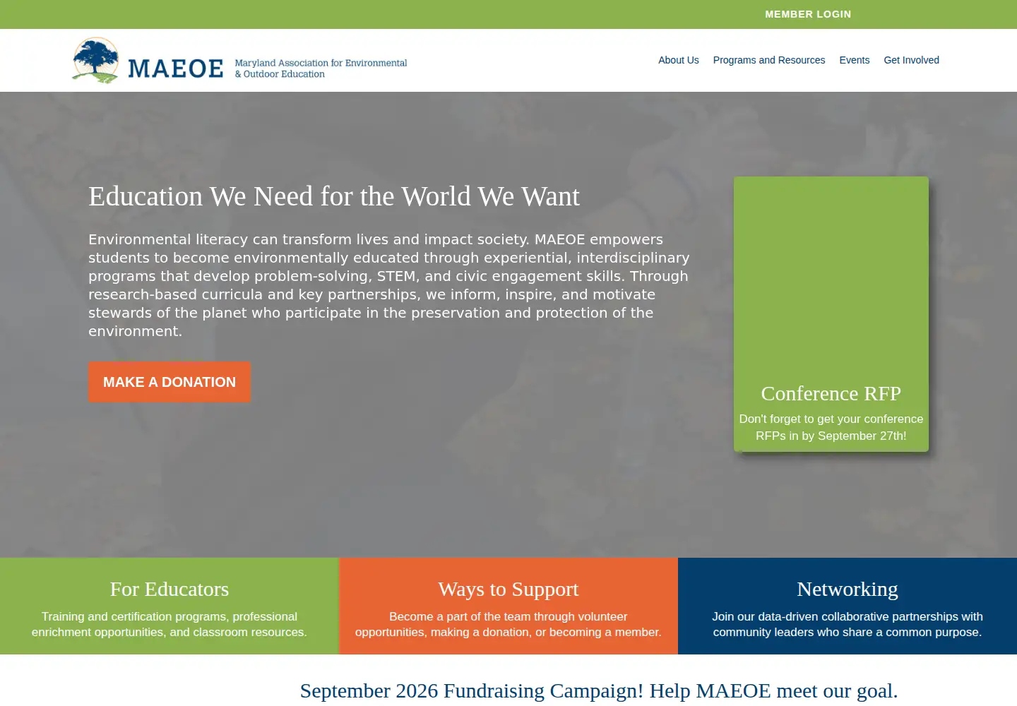 Screenshot of maeoe.org