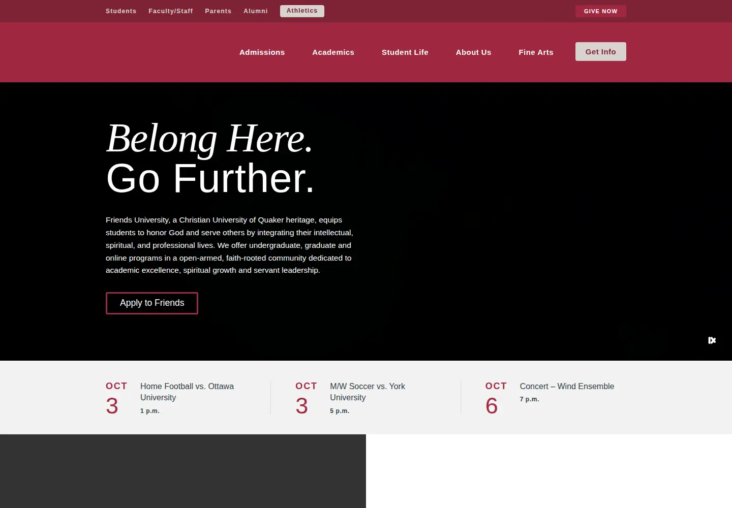 Screenshot of friends.edu