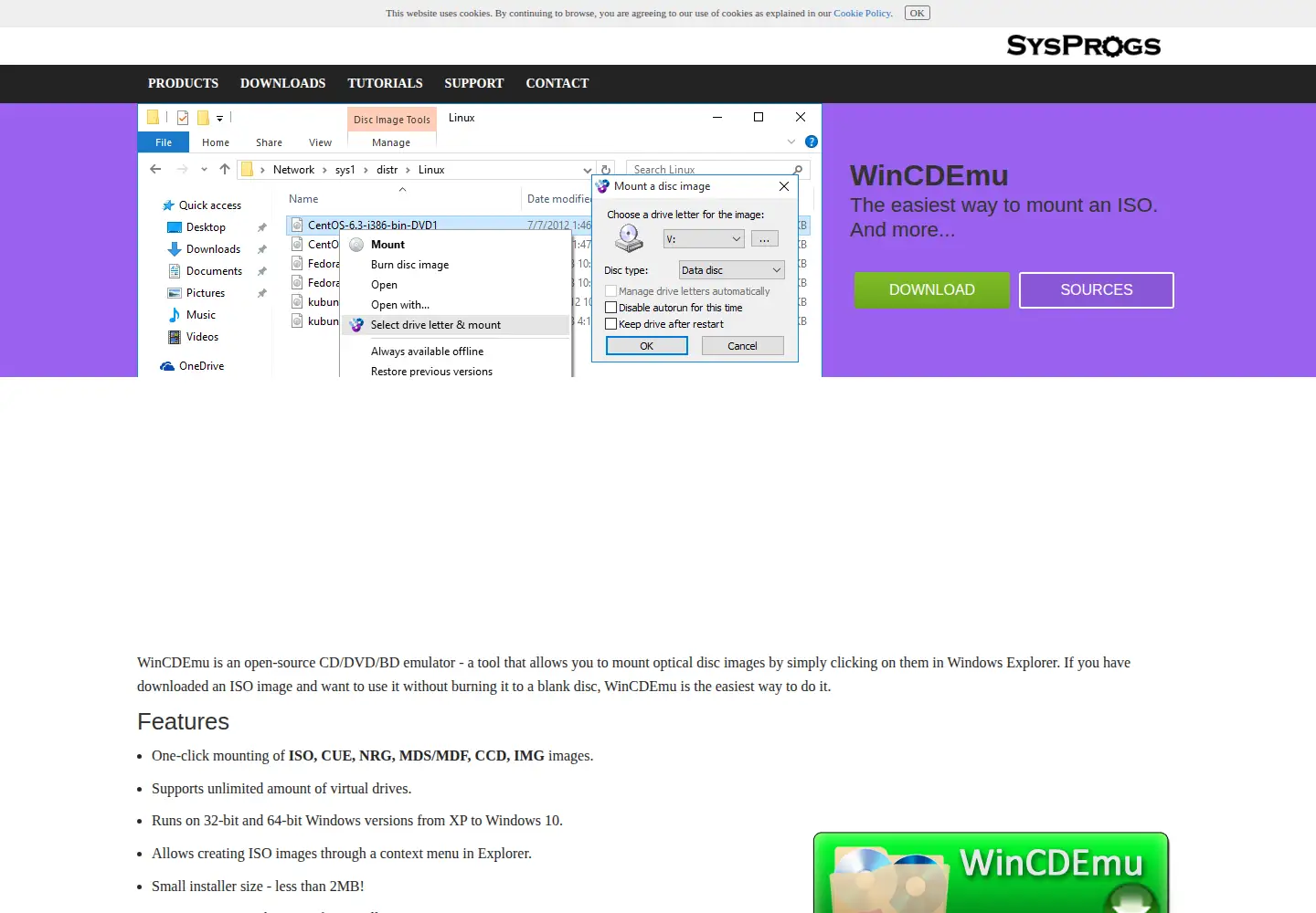 Captured homepage of sysprogs.org in the current scan
