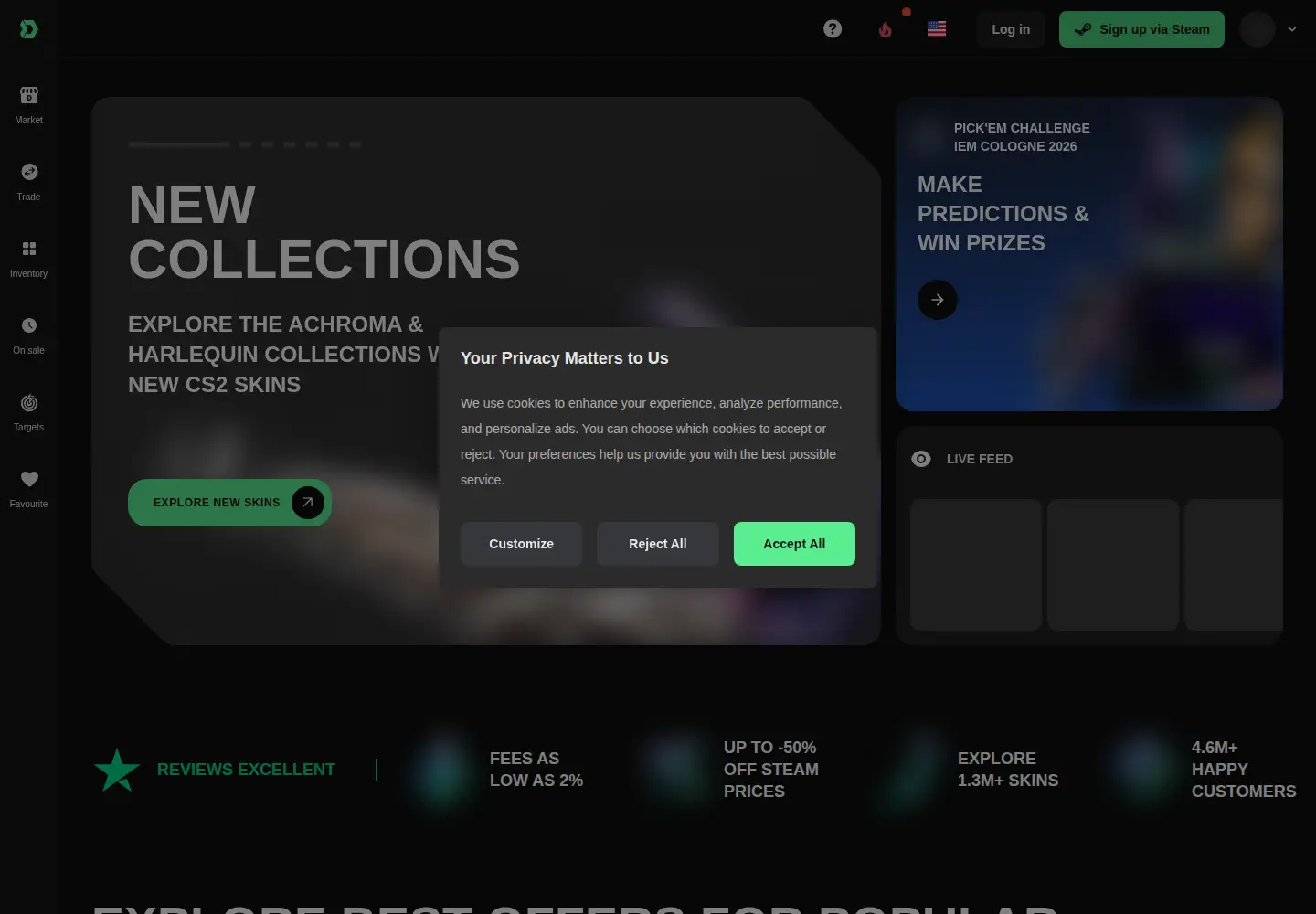 Screenshot of dmarket.com