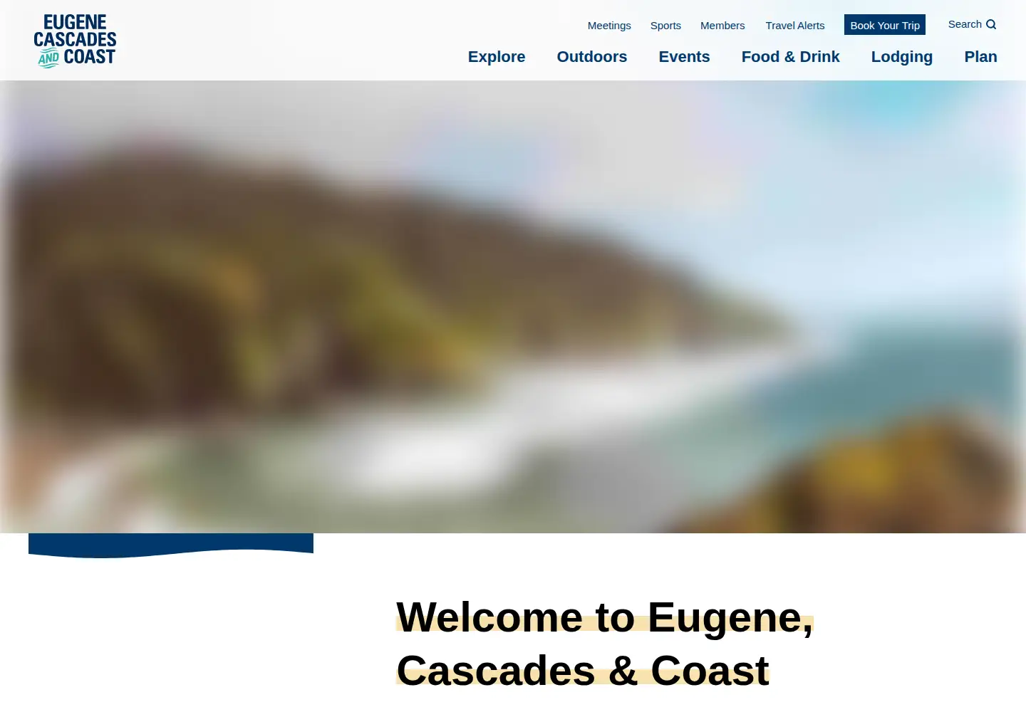 Screenshot of eugenecascadescoast.org