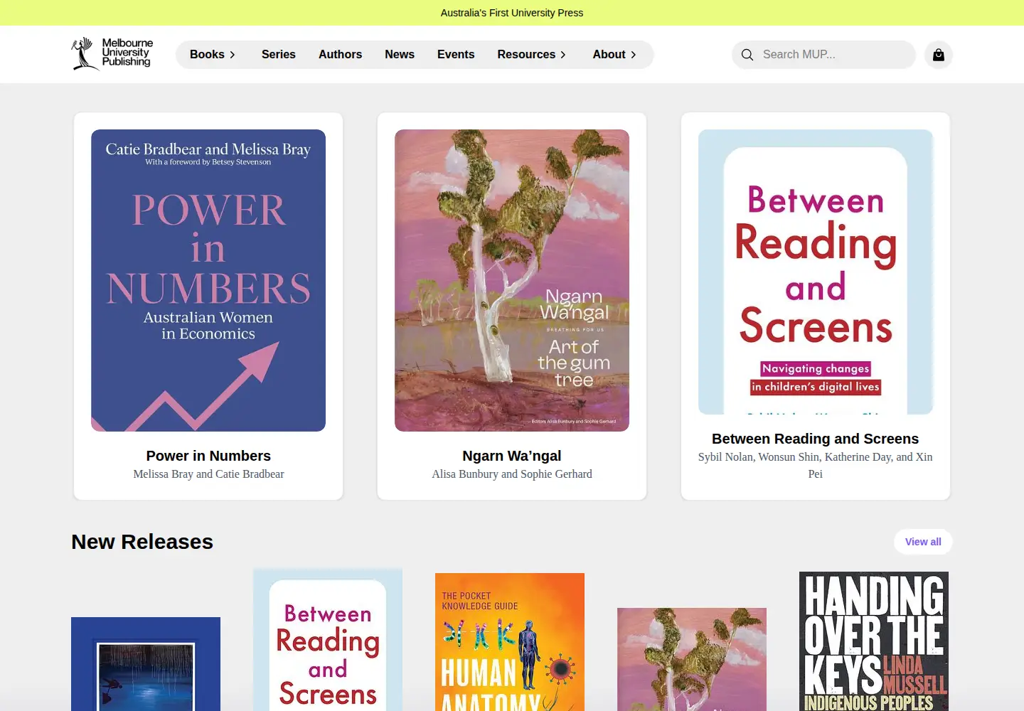 Screenshot of mup.com.au