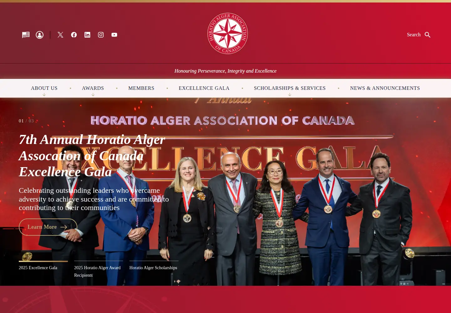 Captured homepage of horatioalger.ca in the current scan