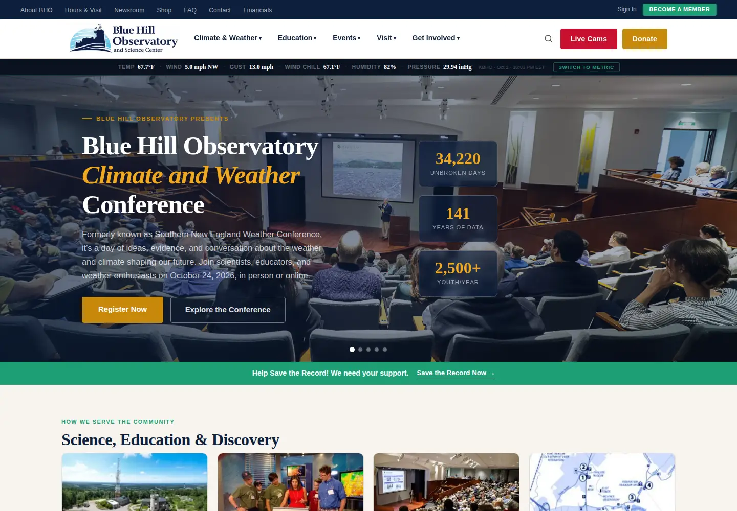 Screenshot of bluehill.org