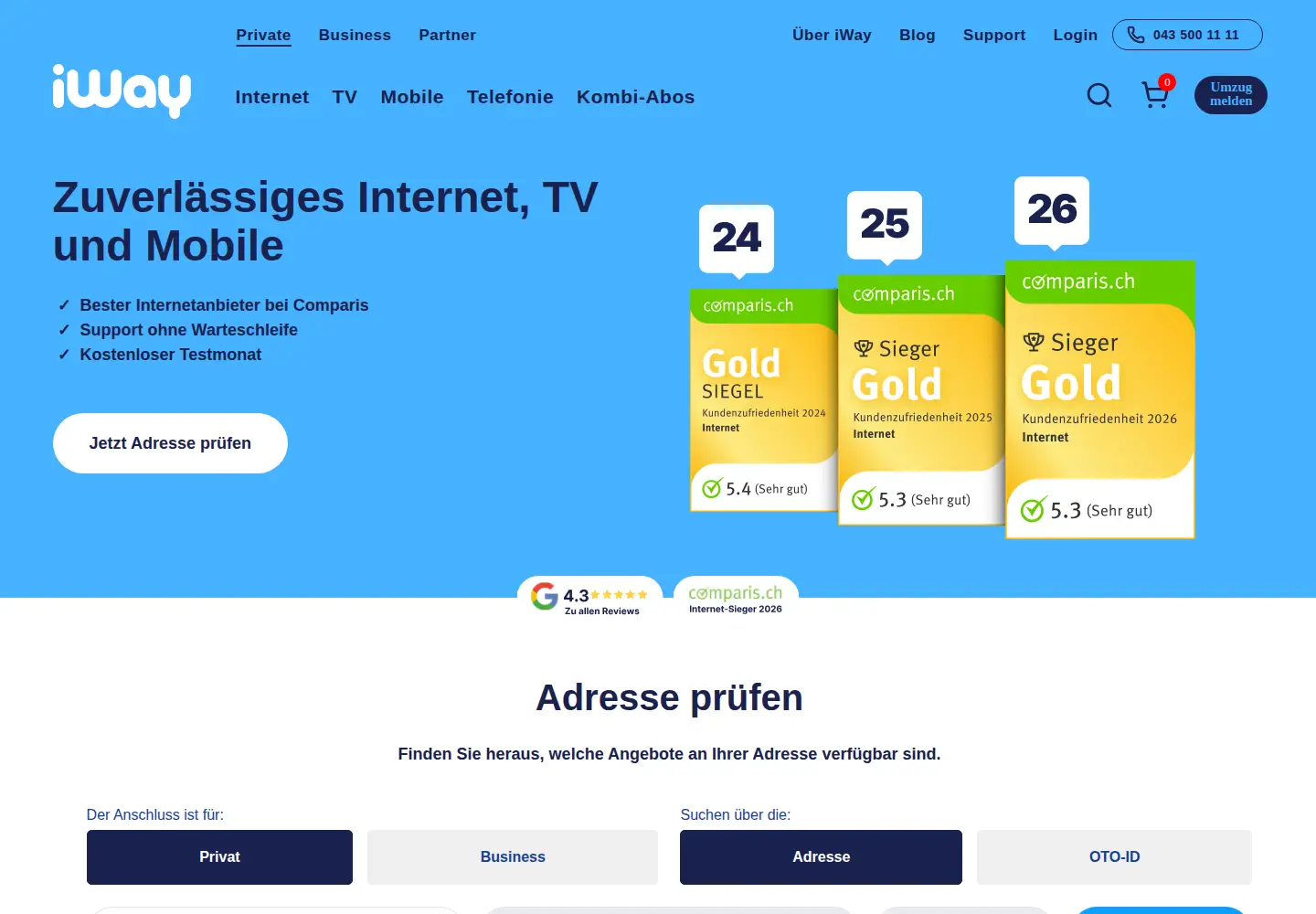 Screenshot of iway.ch