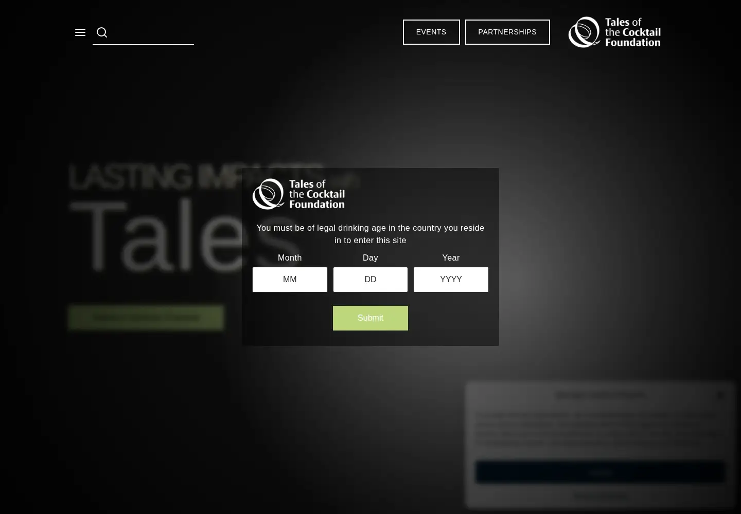 Screenshot of talesofthecocktail.org