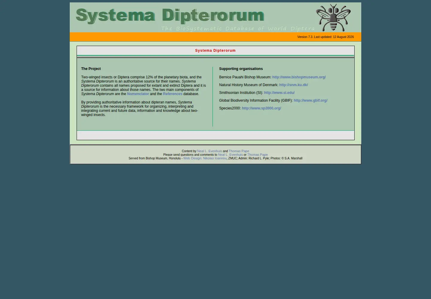 Screenshot of diptera.org