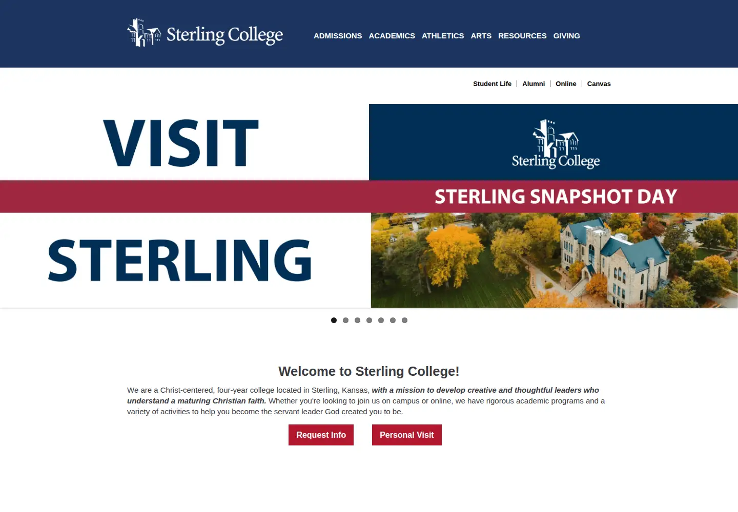 Screenshot of sterling.edu