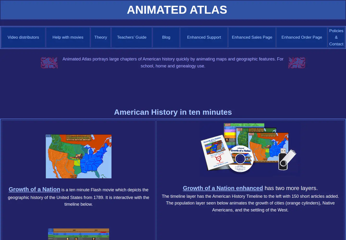 Screenshot of animatedatlas.com