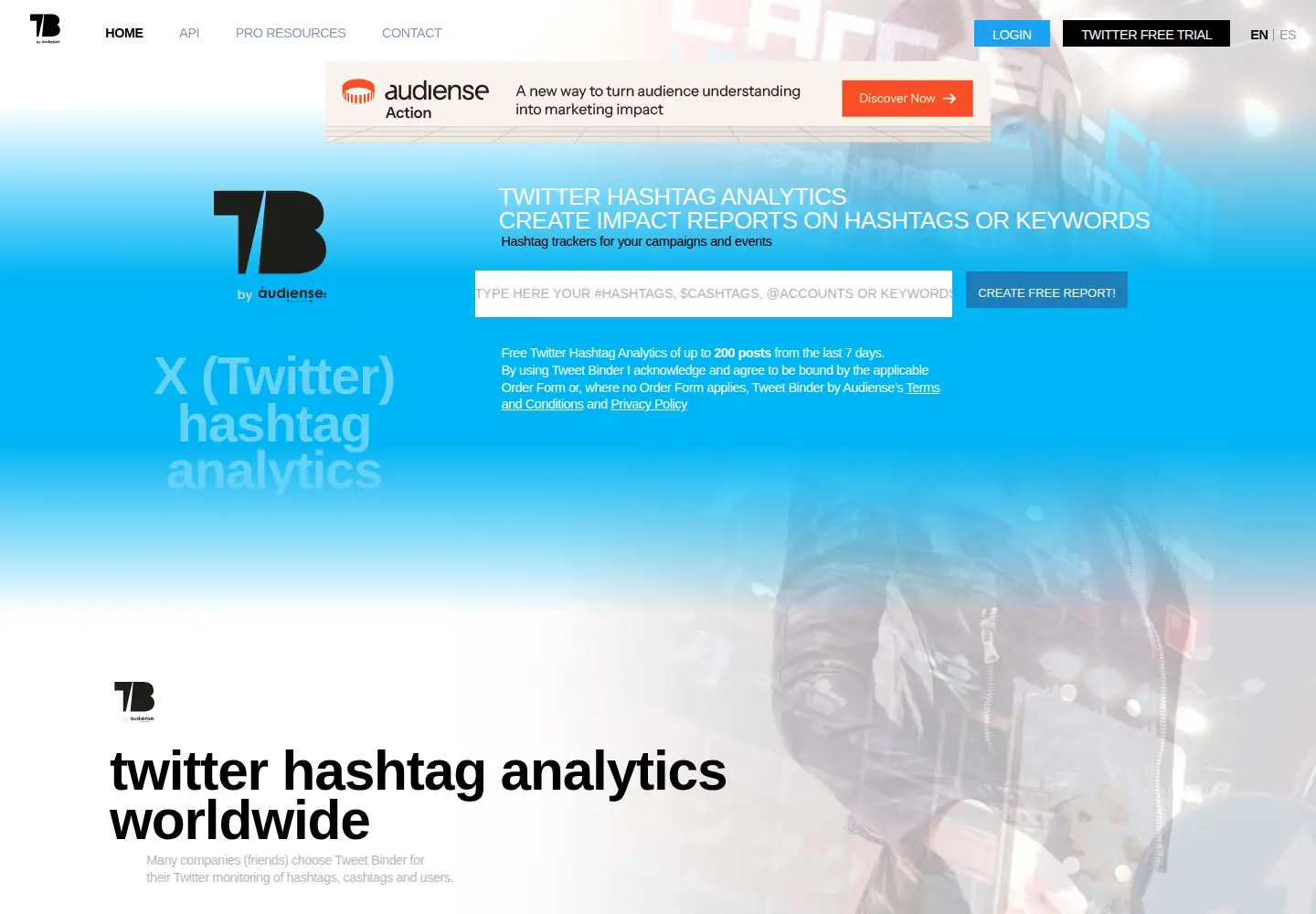 Screenshot of tweetbinder.com