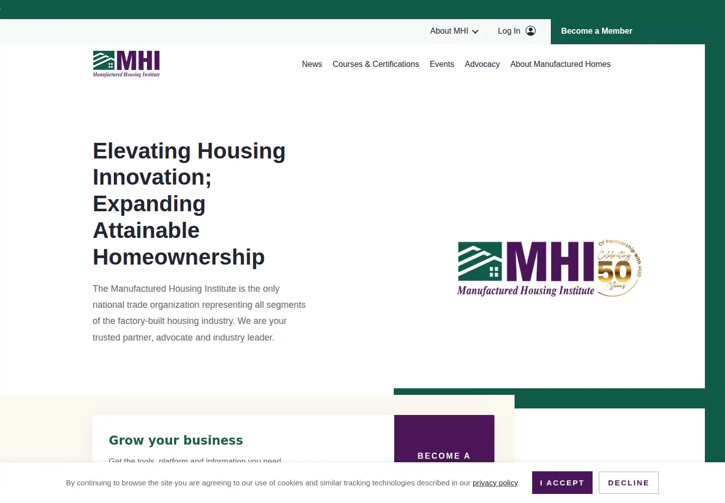 Screenshot of manufacturedhousing.org