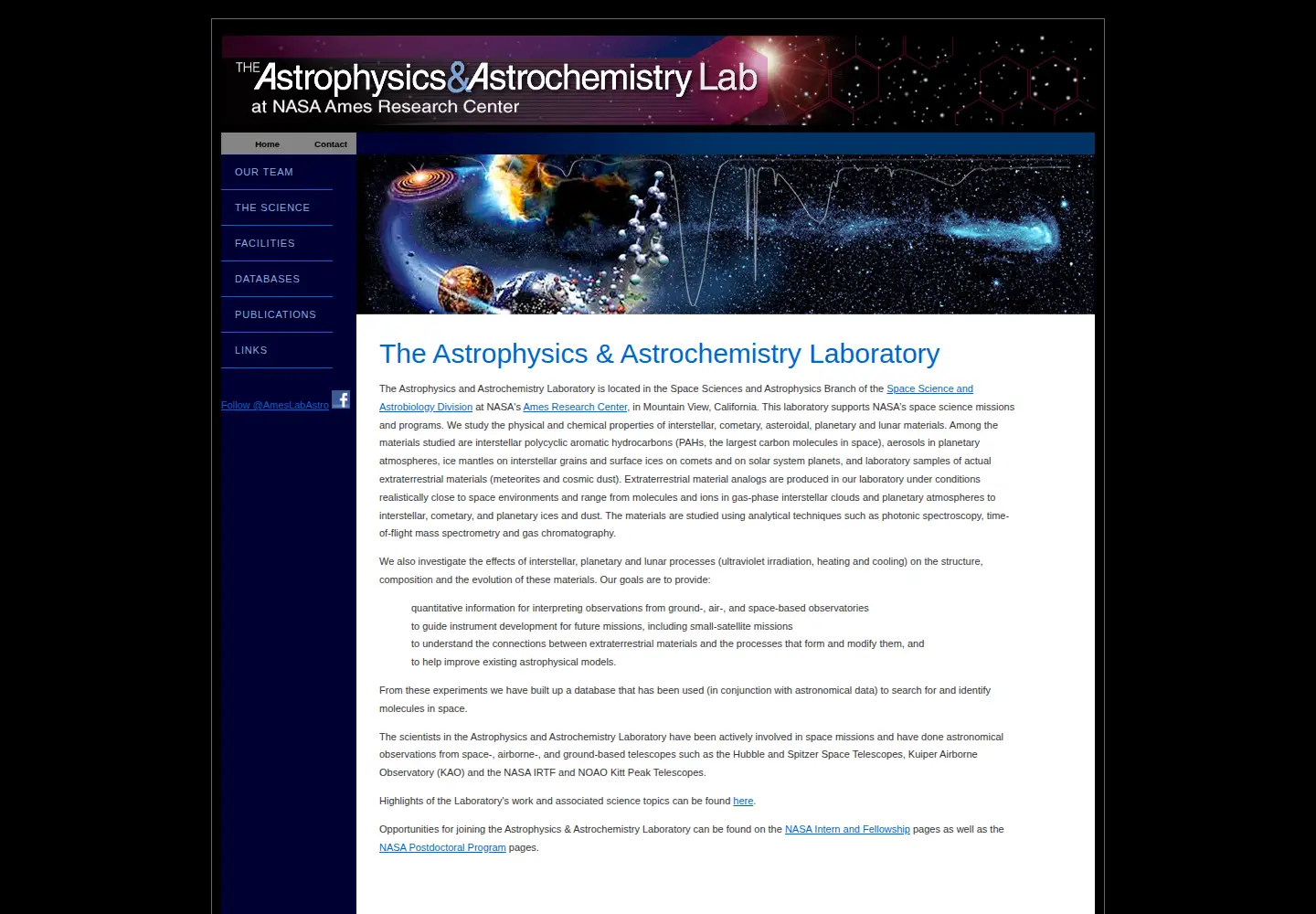 Screenshot of astrochem.org