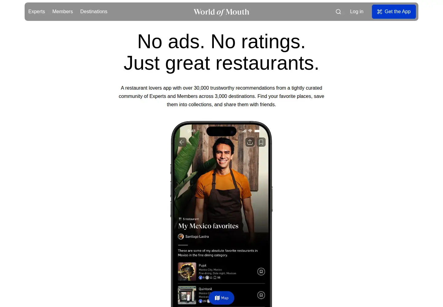 Screenshot of worldofmouth.app