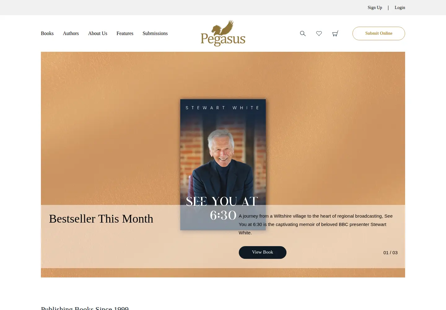 Screenshot of pegasuspublishers.com