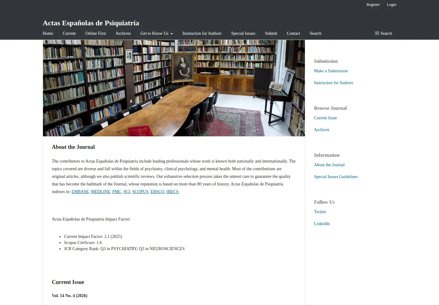 Screenshot of actaspsiquiatria.es