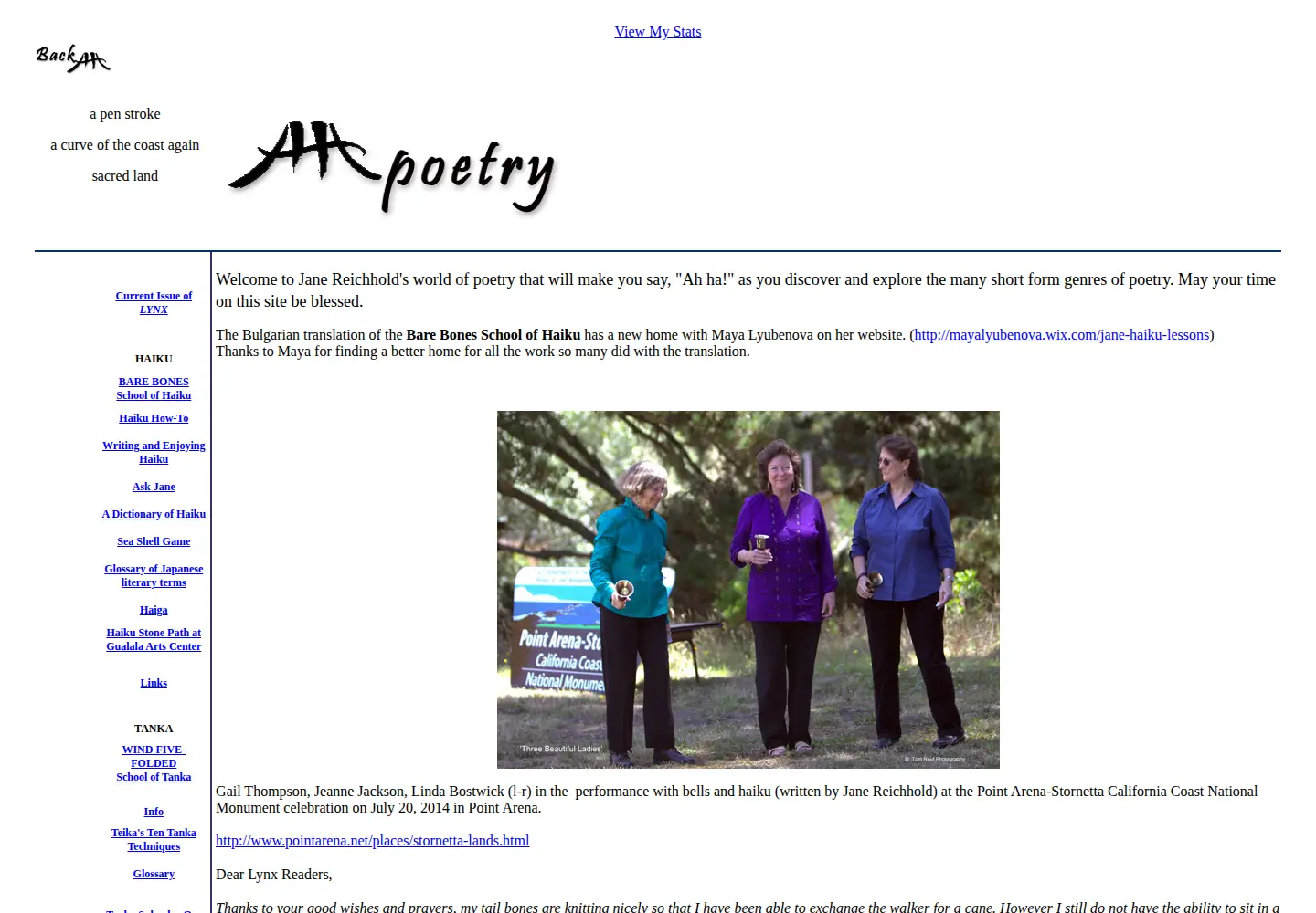 Screenshot of ahapoetry.com