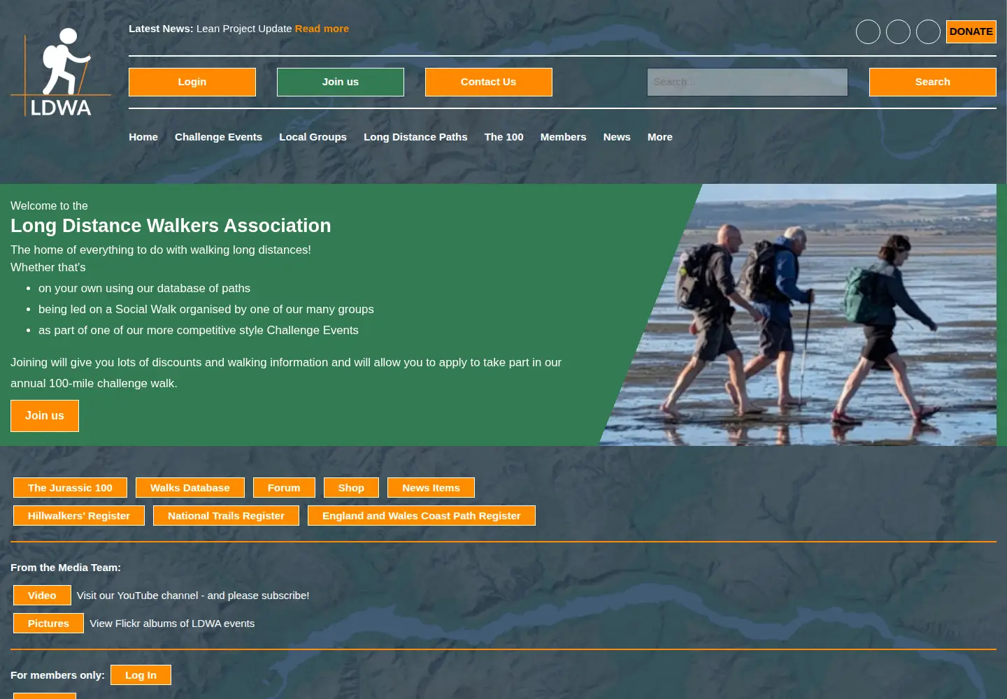 Screenshot of ldwa.org.uk