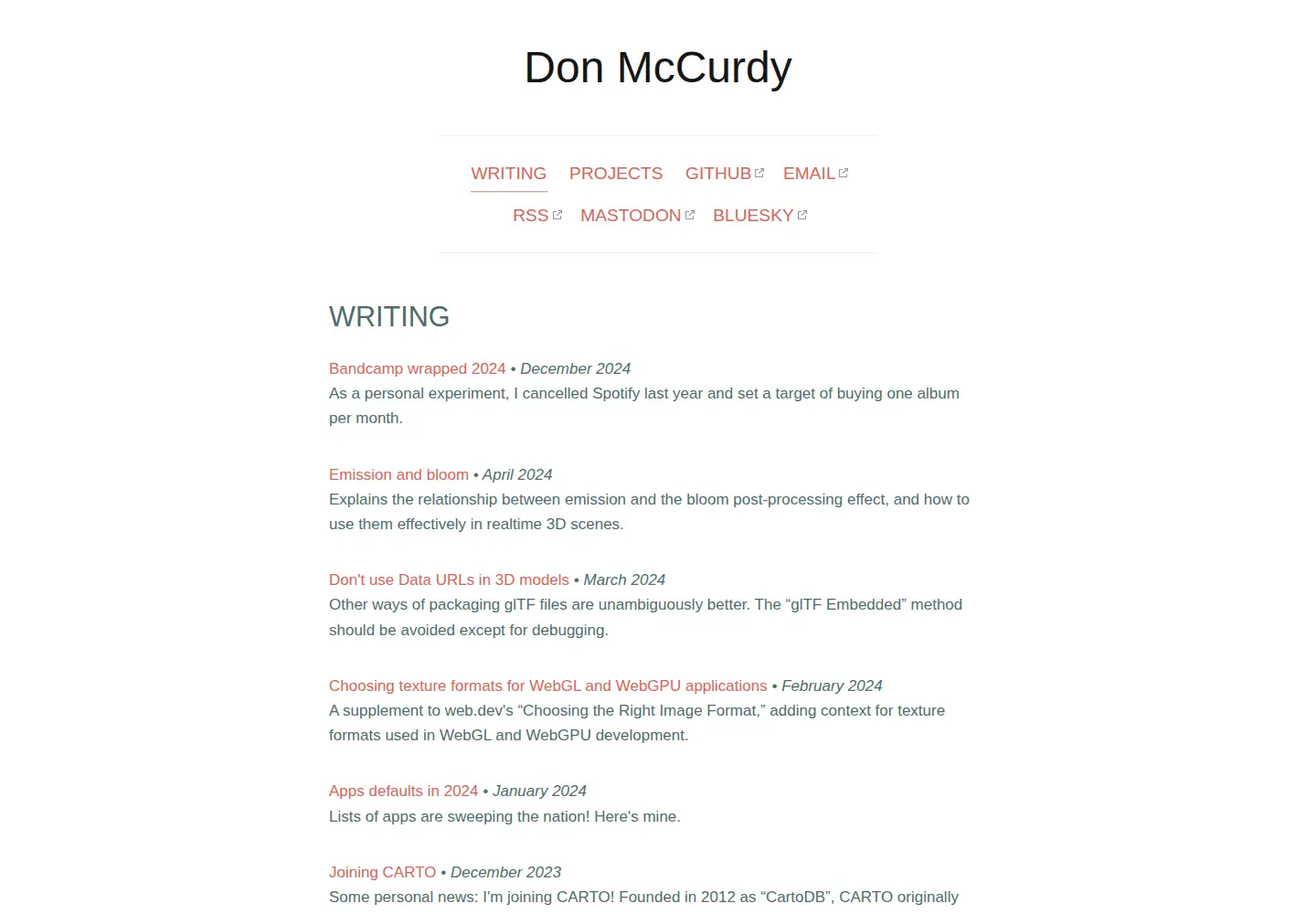Screenshot of donmccurdy.com