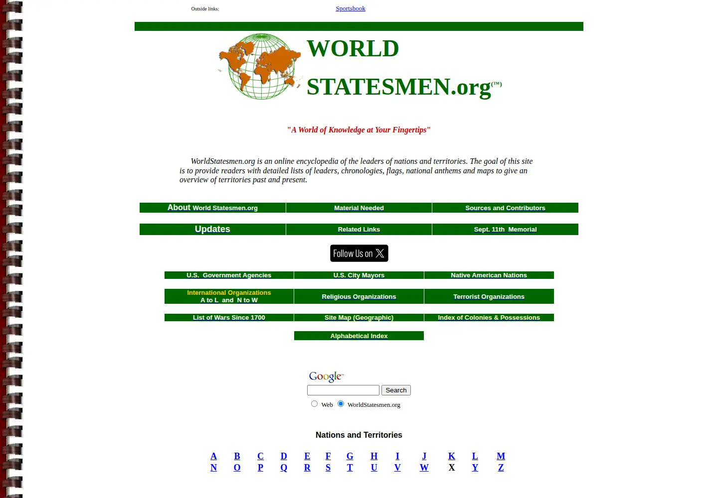 Screenshot of worldstatesmen.org