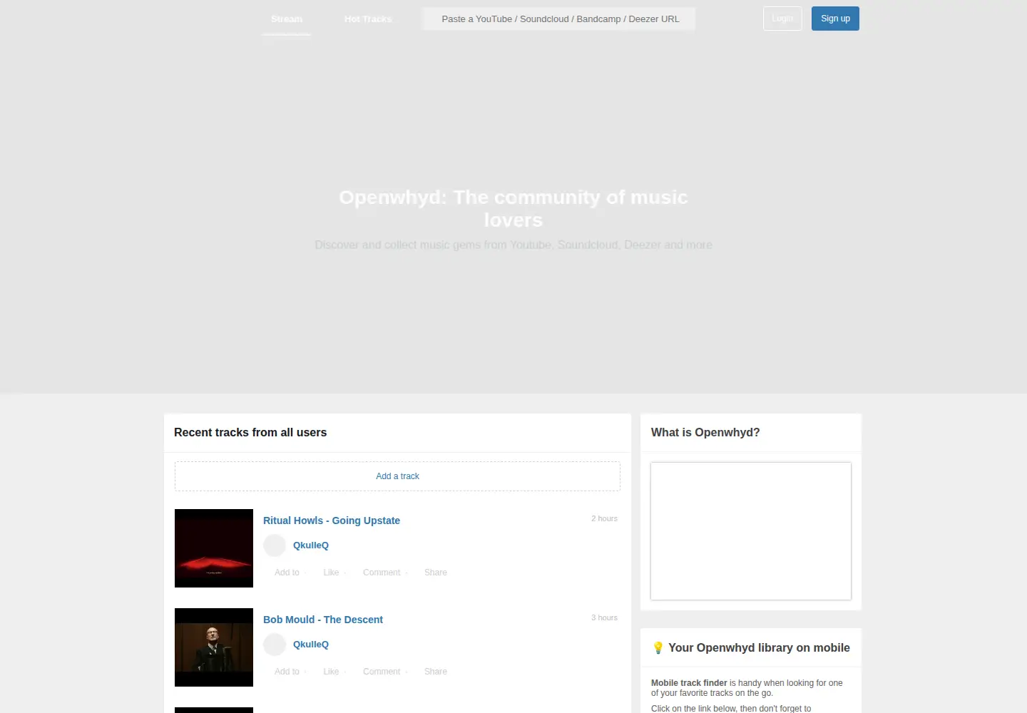 Screenshot of openwhyd.org