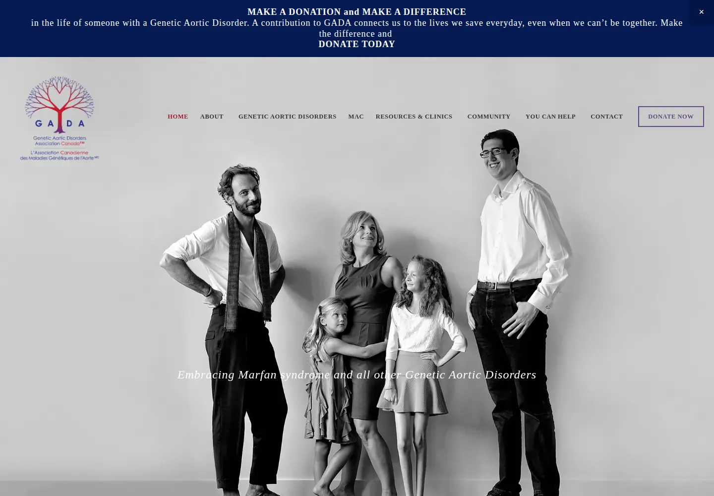 Captured homepage of gadacanada.ca in the current scan