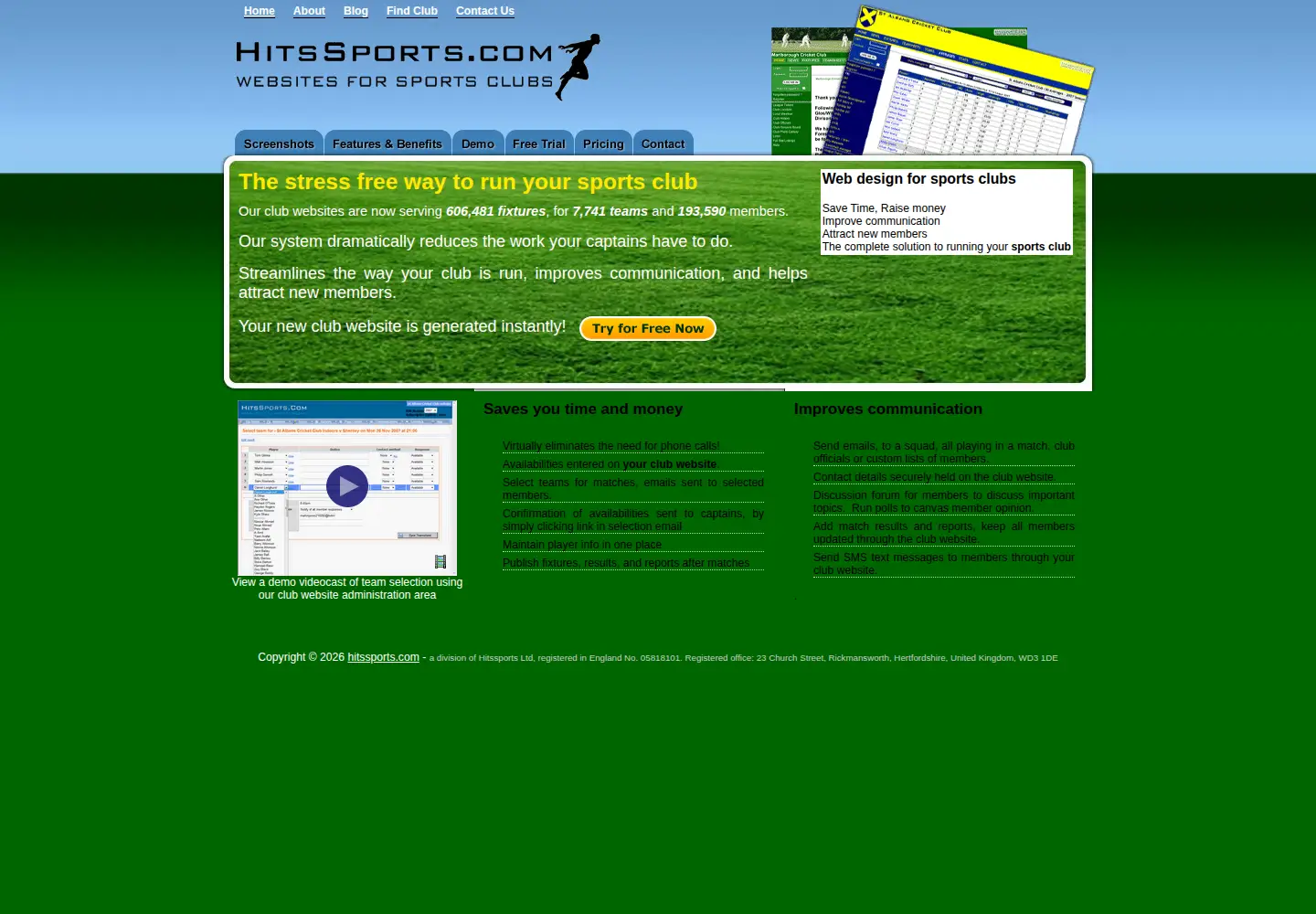 Screenshot of hitssports.com