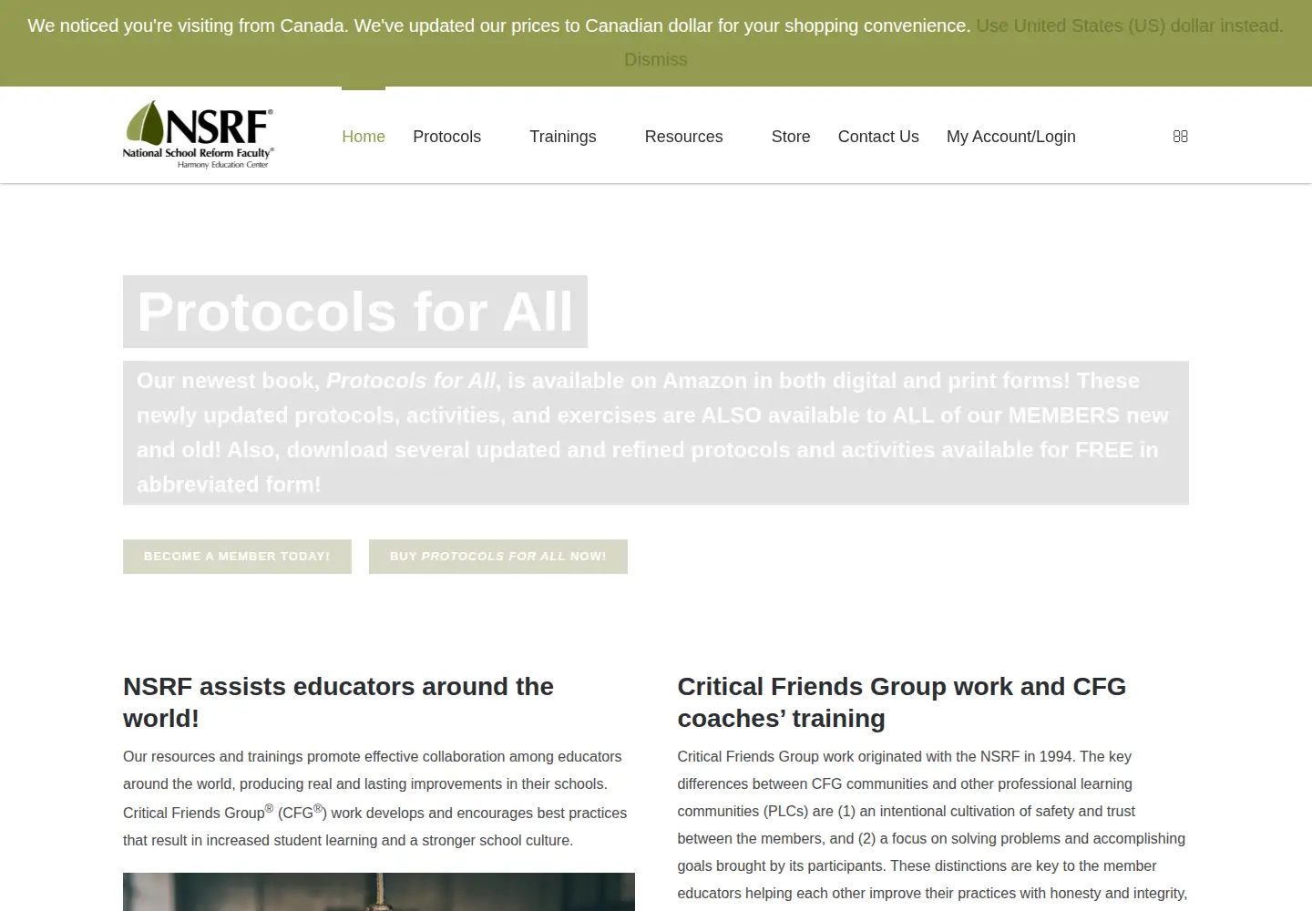 Screenshot of nsrfharmony.org