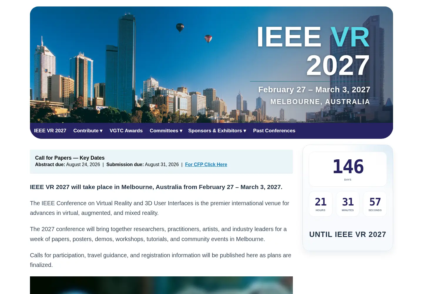 Screenshot of ieeevr.org