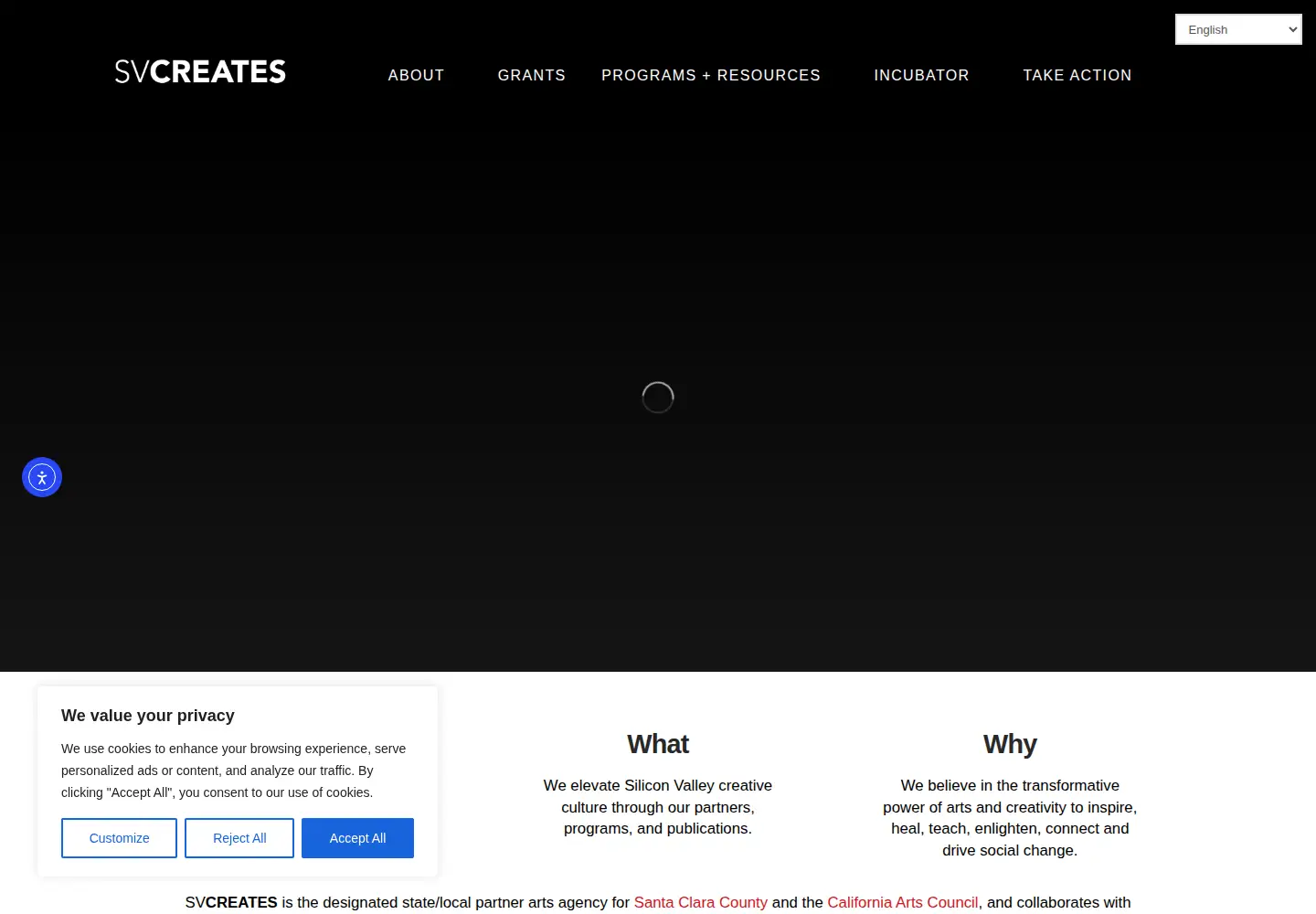 Screenshot of svcreates.org
