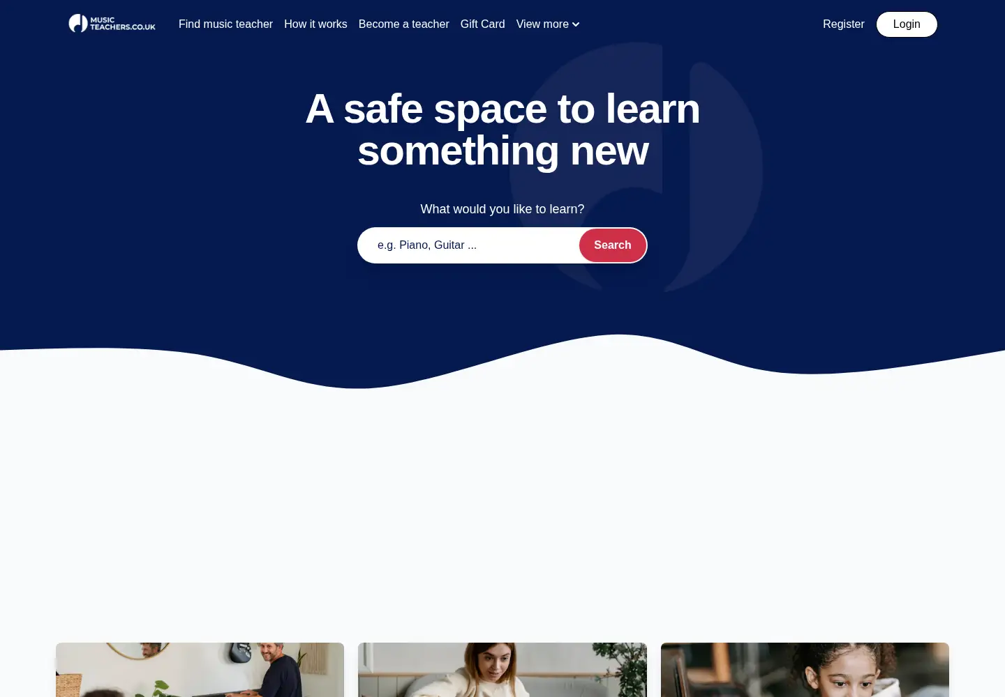 Screenshot of musicteachers.co.uk