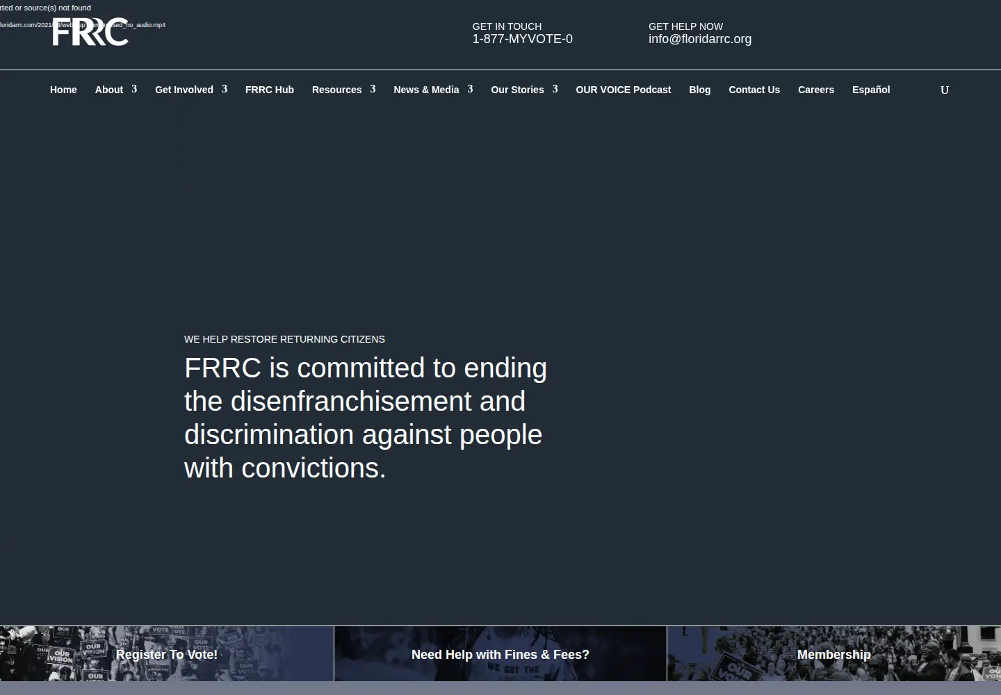 Screenshot of floridarrc.com