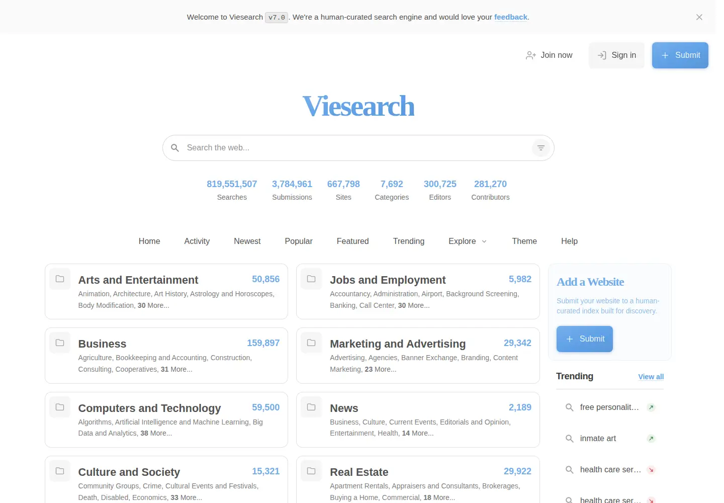 Screenshot of viesearch.com