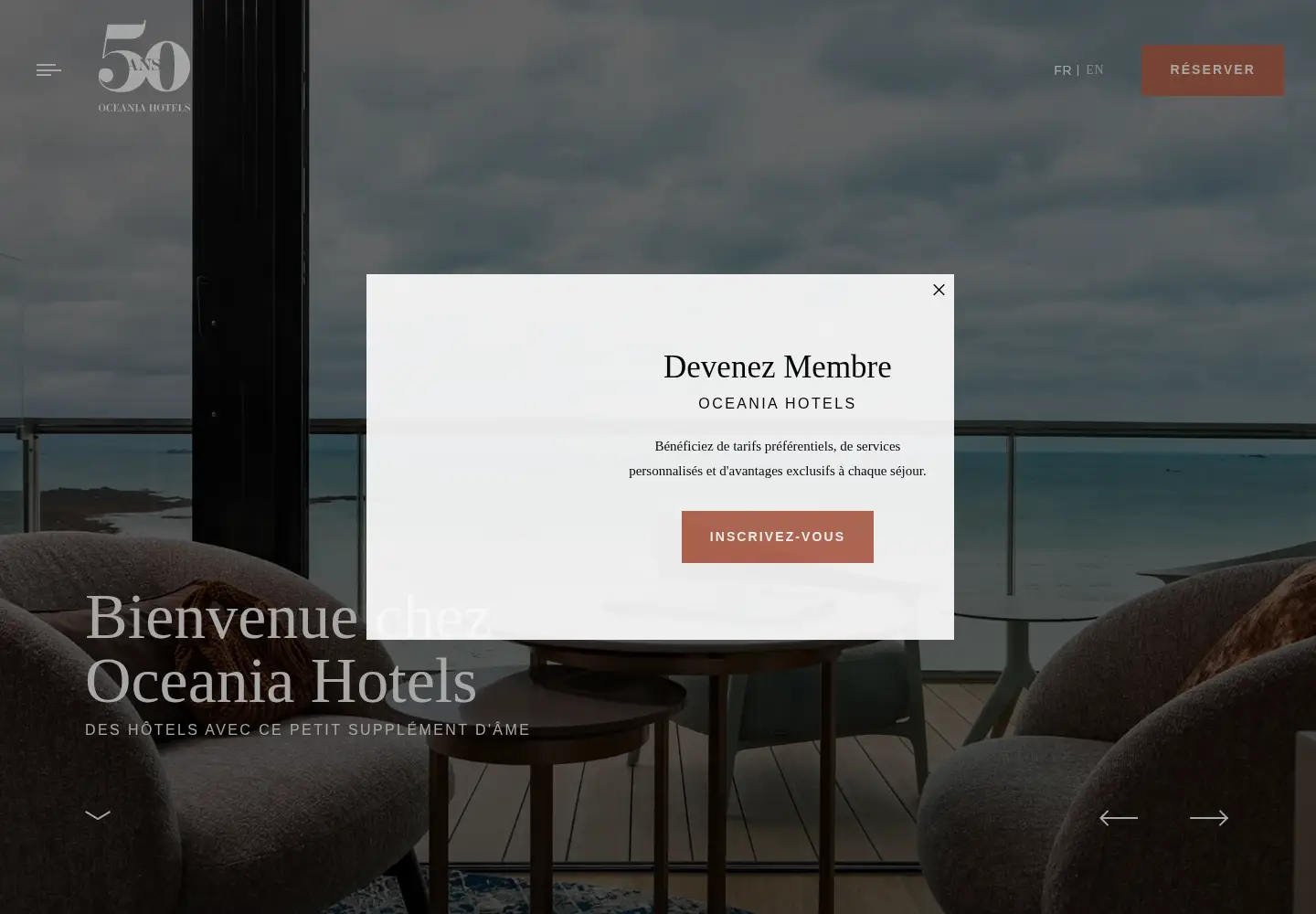 Screenshot of oceaniahotels.com