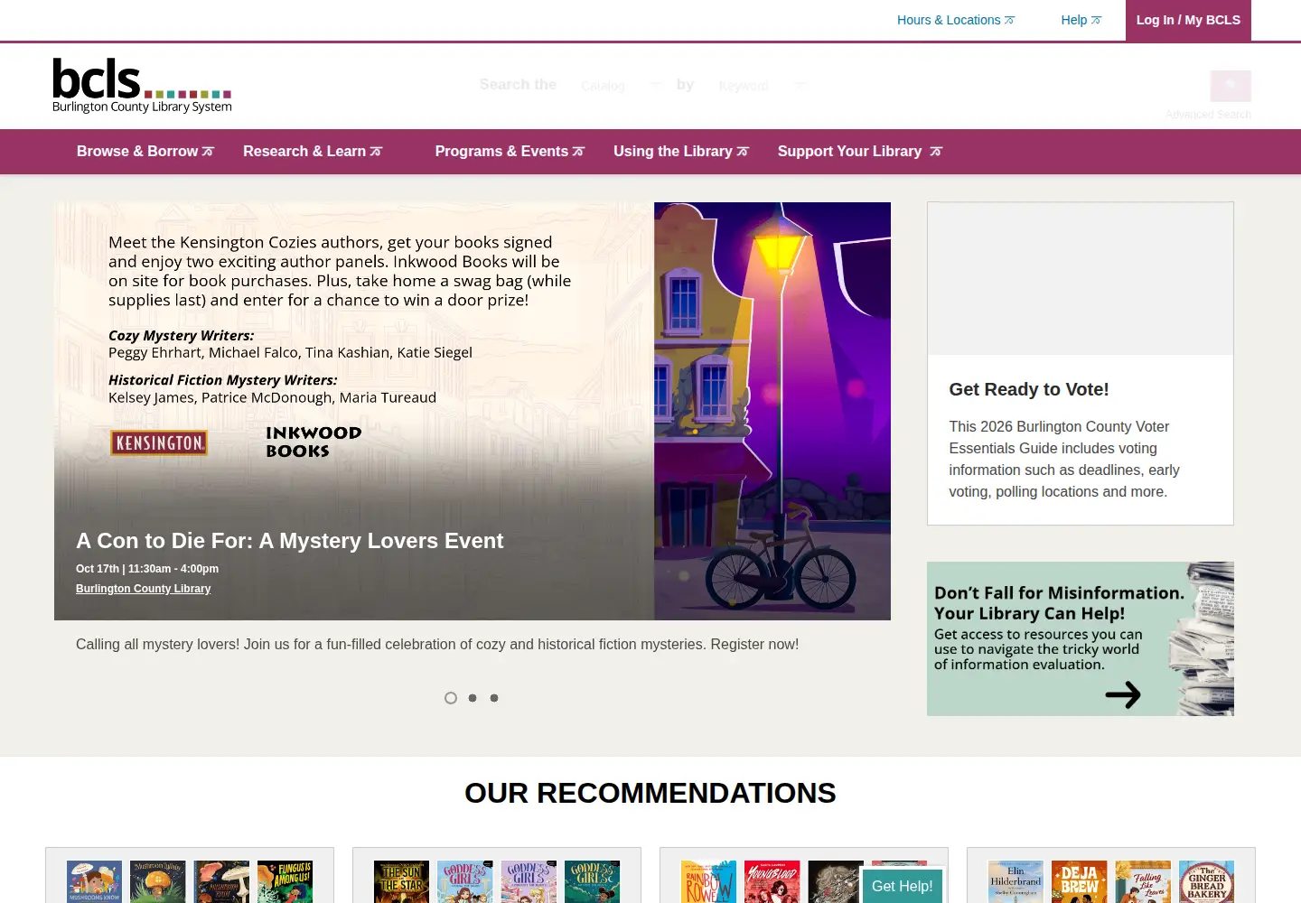 Screenshot of bcls.lib.nj.us