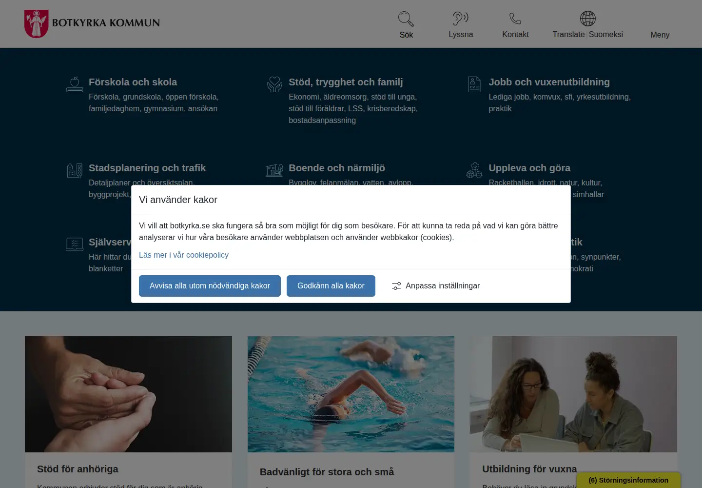 Screenshot of botkyrka.se