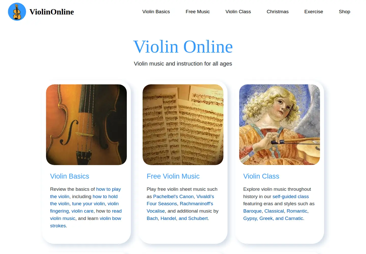 Screenshot of violinonline.com