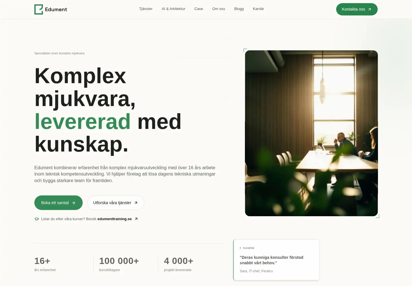 Screenshot of edument.se