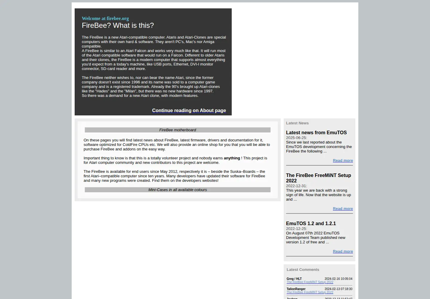 Screenshot of firebee.org