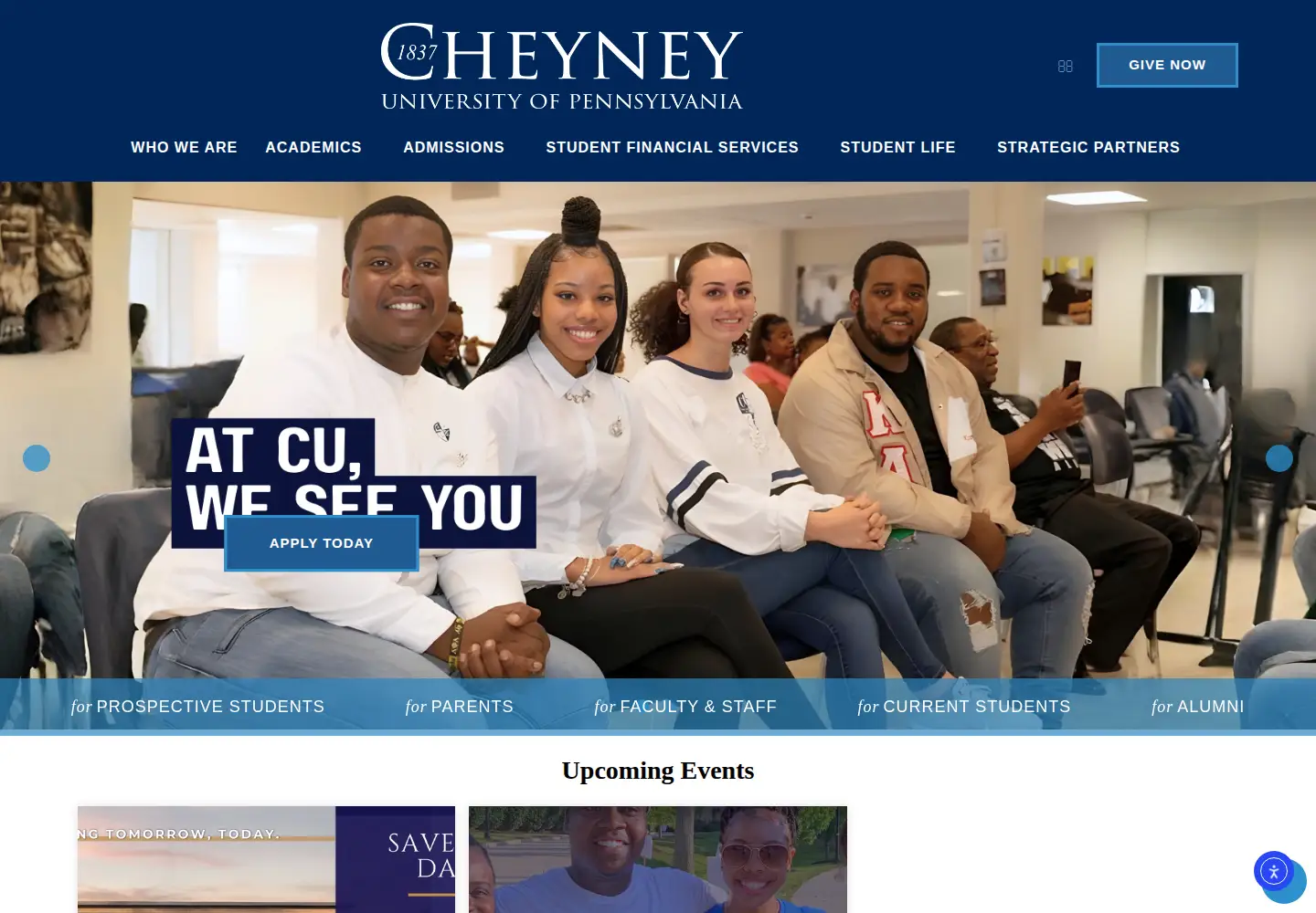 Screenshot of cheyney.edu