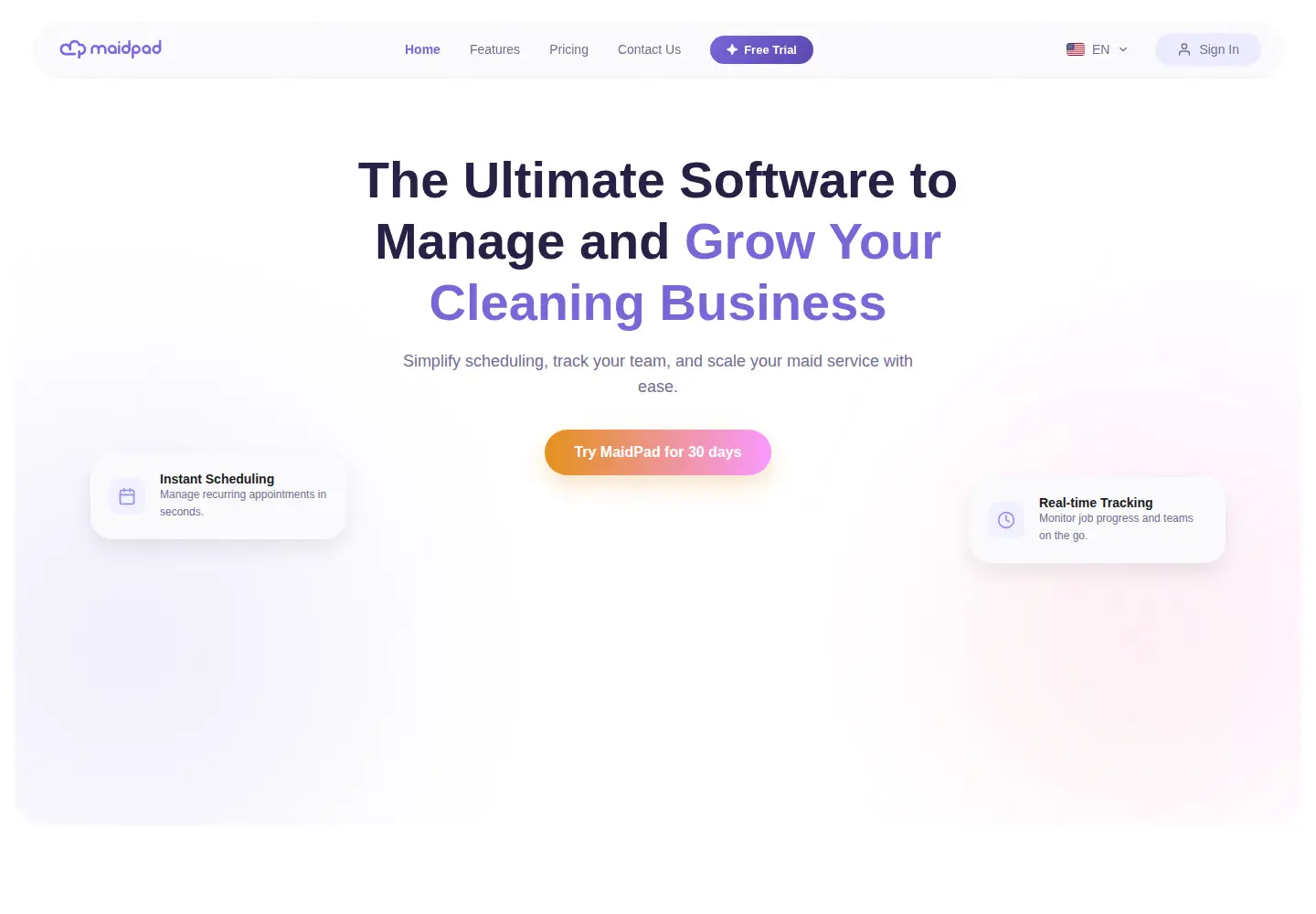 Screenshot of maidpad.com