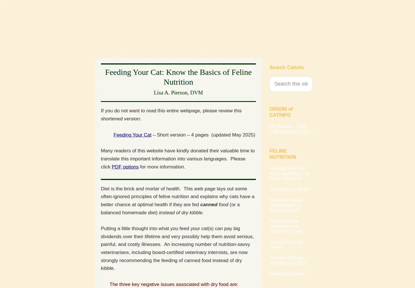 Screenshot of catinfo.org