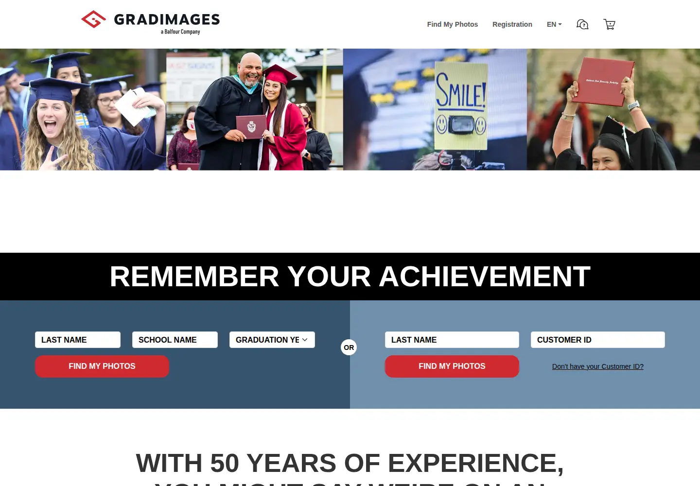 Screenshot of gradimages.com
