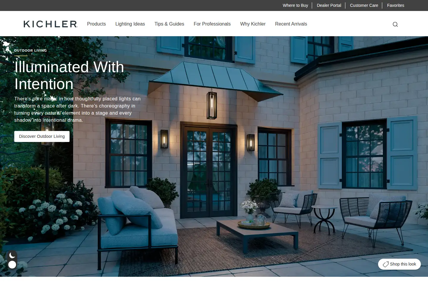 Screenshot of kichler.com